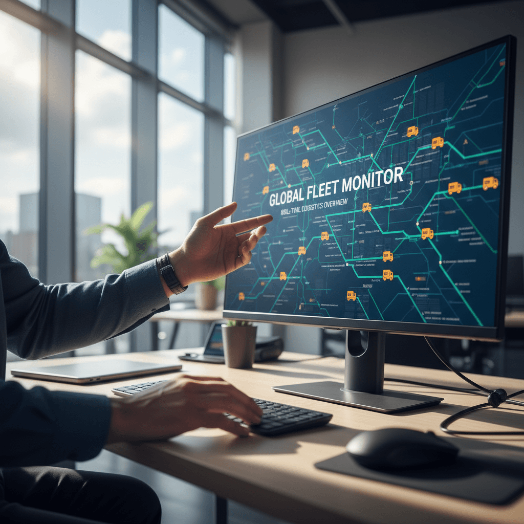 Dispatch manager reviewing AI automation dashboard
